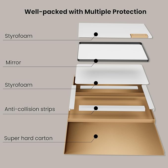 Black Bathroom Mirror 28X36 Inch, Black Metal Framed Mirror for Wall, Rounded Rectangle Matte Bathroom Vanity Mirror with Tempered Glass, Anti-Rust, Horizontal/Vertical