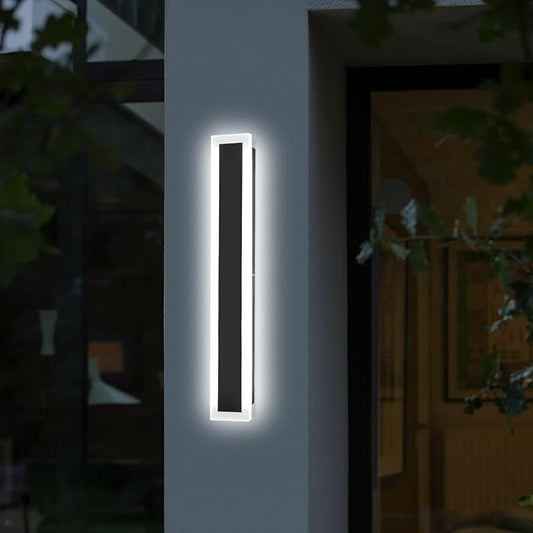 Modern Wall Lights Outdoor, 24 Inch Outdoor Wall Sconce Dimmable 3000K-6000K Modern Exterior Lights IP65 Waterproof Exterior Long Wall Light for Doorway Porch Stairway Patio
