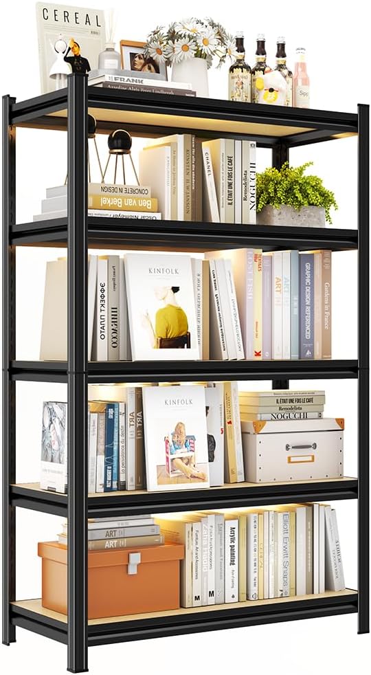 Book Shelf, 5-Tier Heavy Duty Open Bookcase, Freestanding Bookshelf Display Storage Shelves, Tall Bookshelfs For Living Room, Bedroom, Office, Modern Light Brown, 35.4"W*16"D*72"H, Easy Assembly