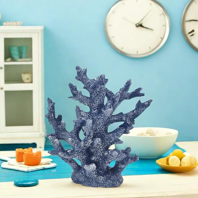 Beach Coastal Decor Coral Reef Home Decor Coral Statue Sculpture Home,Desk,Bathroom,Desktop Shelf Statue,Marine Themed Gifts