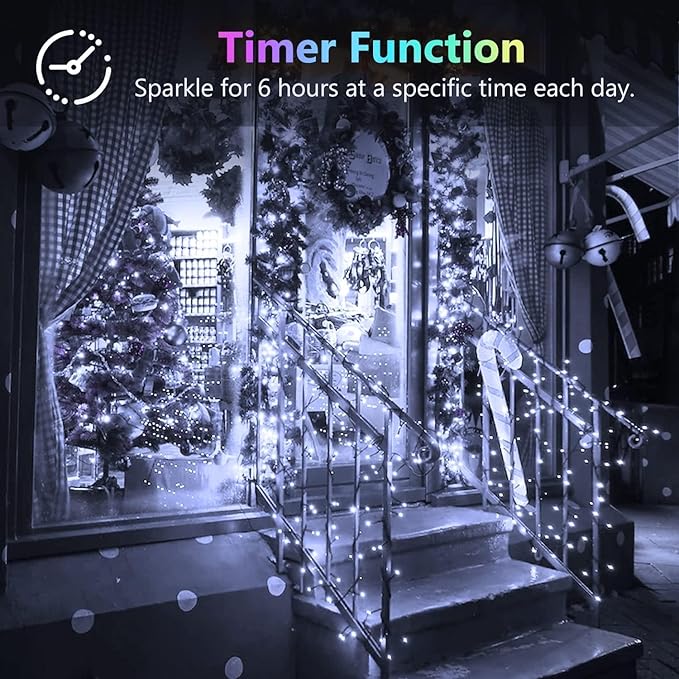 6 Pack Fairy Lights Battery Operated with Timer, Each 20FT 60LED Christmas String Lights Outdoor Indoor, Cuttable Battery Twinkle Light for Bedroom Home Wedding DIY Christmas Decorations (Cool White)