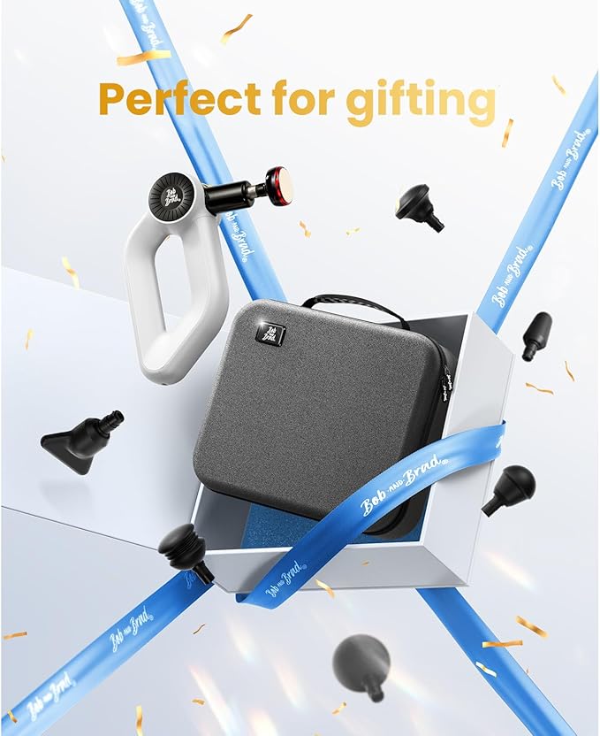 BOB AND BRAD D6 Pro Plus Massage Gun with Heat, Deep Tissue Percussion with 16mm Amplitude, Professional Muscle Massager Gun for Athletes, Quiet Electric Handheld Massager