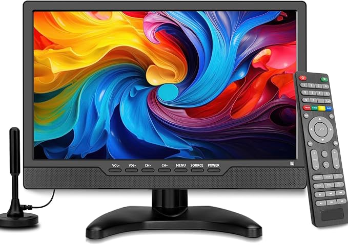 14 Inch LED HD TV,Portable Small Television with HDMI Input,Built-in Digital Tuner/HDMI/USB/DC-12IN-Supports Wall-Mounted-for Bedroom,Kitchen,RV - Includes Remote Control(Black)