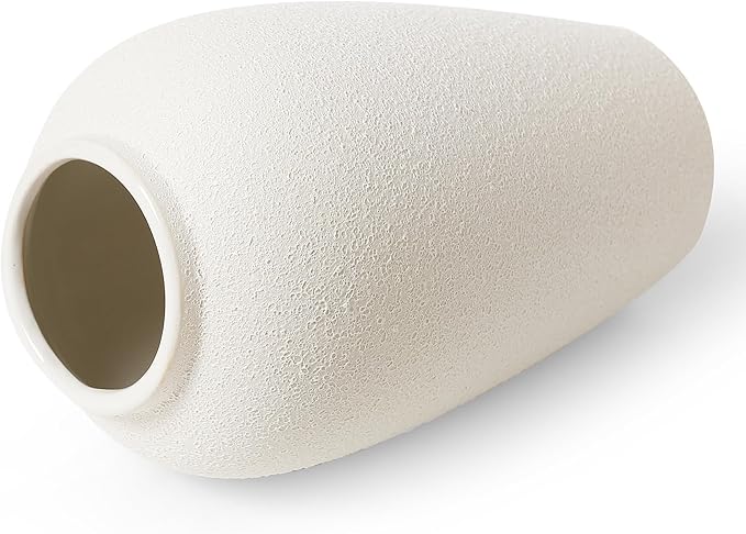 Kokrose Rustic Ceramic Table Vase, 11.8" Vintage Clay Tall Floor Ceramic Terracotta Vase for Table Centerpieces, Large Textured Farmhouse Decorative Vases for Home Decor