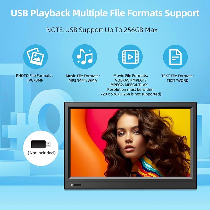 12.5inch small Portable TV,Essential for Bedroom/Kitchen/Camping,Support HDMI/USB input,Built-in speakers,lightweight and easy to carry,Suitable for small spaces(NO with WiFi/Bluetooth/Satellite)