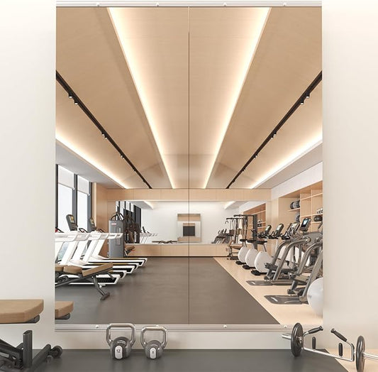 Gym Mirror, 67''x24'' 2PCS Mirrors for Home Gym Wall Large, Full Body Mirror for Yoga, Garage, Dance Studio, Anti-Rust, Tempered Glass,Frameless Rectangle Wall-Mounted Workout Mirrors