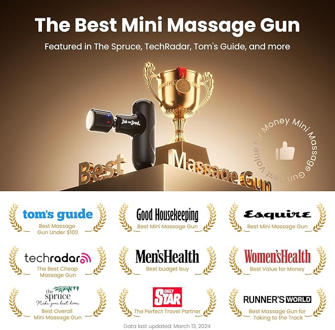 BOB AND BRAD Q2 Pro Mini Massage Gun with Heat and Cold Head, Pocket-Sized Deep Tissue Massager Gun, Portable Percussion Muscle Massager Gun, Ultra Small & Quiet Muscle Massage Gun