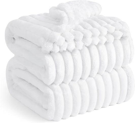 Bedsure GentleSoft White Full Blanket for Bed - Cozy Soft Blankets for Women, Cute Large Throws for Girls, 84x90 Inches