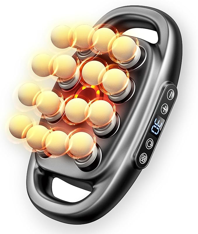 16-Drive Massage Gun Deep Tissue - 2025 Upgrade 8-Head Back Muscle Massager with 3 Modes & 30 Intensities, Portable Quiet Percussion Massager for Legs, Waist, Back, Neck, Buttocks Muscles Pain Relief