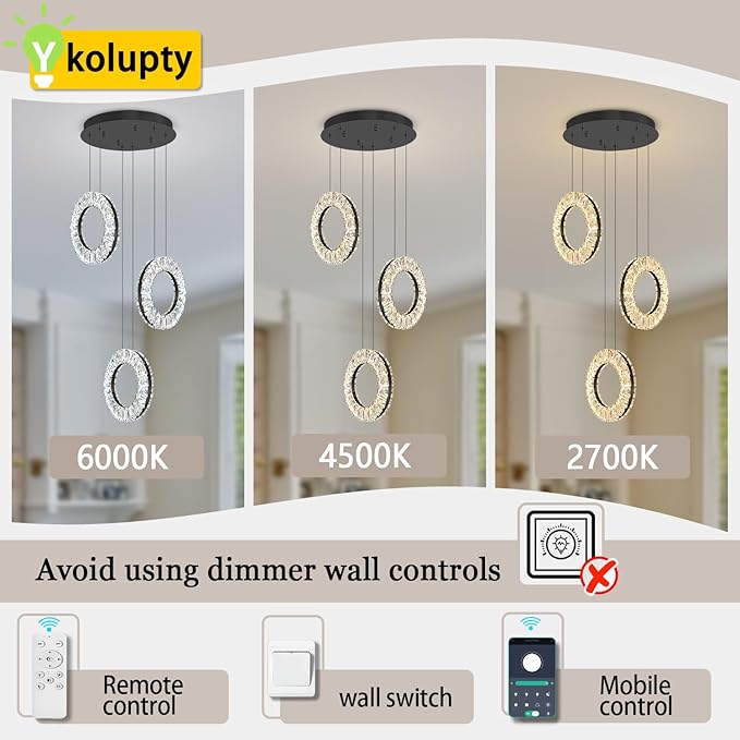 Pendant Lighting for Kitchen Island Mini Light Fixture Modern Led Crystal Pendant Light Black Round Chandelier for Dining Room Living Room Kitchen Bedroom Bar