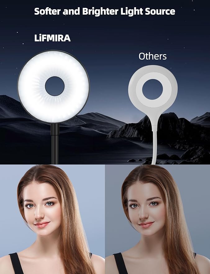 【Clip on Lamp】 10-Level Dimming & 5 Color Modes LED Book Light, Flexible Gooseneck Reading Light for Beds, Desks, Headboards - Eye-Friendly Night Light for Kids/Adults (Black)