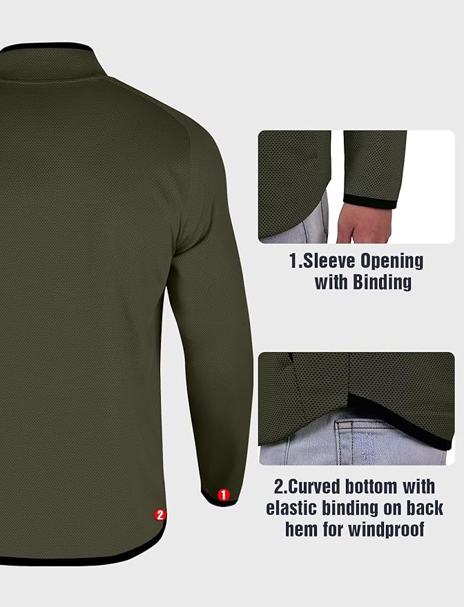 Zengjo Men's Track Jackets Full Zip Running Athletic Workout Lightweight Windproof Jacket with Zipper Pockets Quick Dry