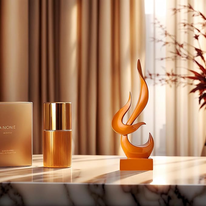 Dosker Flame Sculptures Home Decor, Abstract Statues Shelf Decor, Table Decor, Desk Decor for Living Room Office, Kitchen (Orange)