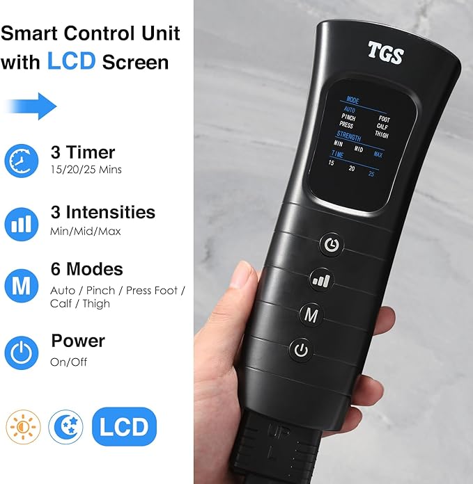 Leg Massager for Circulation and Pain Relief Thigh Compression Boots Professional Calf Recovery Compression System Full Leg Circulation Machine - Reduces Muscle Fatigue for Athletes/Seniors