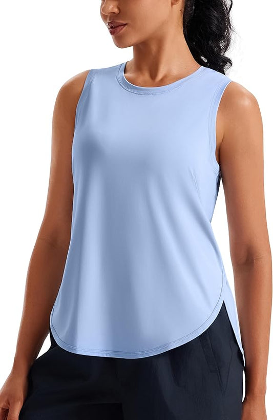 JOYSPELS Ice Silk Workout Tank Tops for Women Cool-Dry Sleeveless Loose Fit Yoga Shirts Athletic
