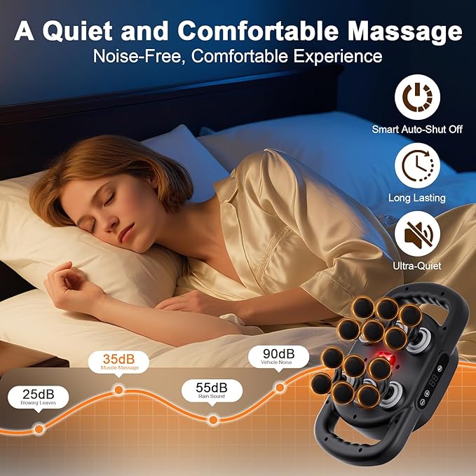 12 Head Massage Gun Deep Tissue with 9 Levels & 9 Modes,Electric Percussion Massager Tool for Back/Shoulder/Waist/Leg/Arm/Foot/Buttocks- Full Body Muscle Pain Relief, Ideal Gifts for Women/Men/Mom/Dad