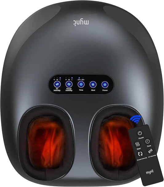 Mynt Foot Massager with Heat, FSA Eligible HSA Approved Item, Shiatsu Foot Massager for Plantar Fasciitis, Neuropathy Pain, Multi-Modes Feet Warmer with Remote Control Fits Up to 14, Gifts for Mom Dad