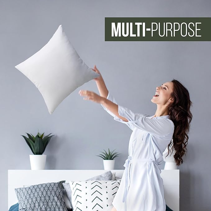 Utopia Bedding Decorative Throw Pillow Insert (16 x 16 Inches, White) – Set of 1, Ideal for Sofa, Couch, and Bed