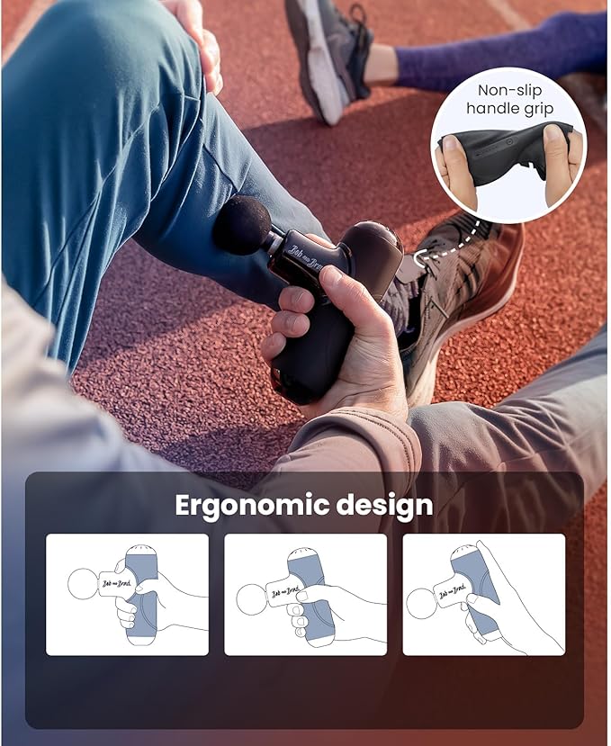 BOB AND BRAD Q2 Pro Mini Massage Gun with Heat and Cold Head, Pocket-Sized Deep Tissue Massager Gun, Portable Percussion Muscle Massager Gun, Ultra Small & Quiet Muscle Massage Gun