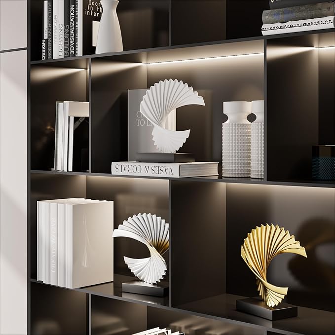 Wave Sculpture, Resin Home Decor Art, Modern Funky Wave Sea Ornament, Abstract Statues, White