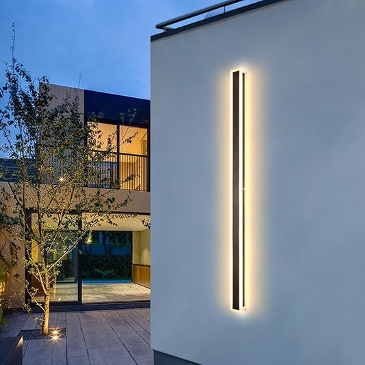 79 Inch Modern Outdoor Wall Light, Long Exterior Wall Lighting IP65 Waterproof 3000K-6000K Dimmable LED Outdoor Wall Sconce, Linear Long Wall Light for House Exterior Patio Garage