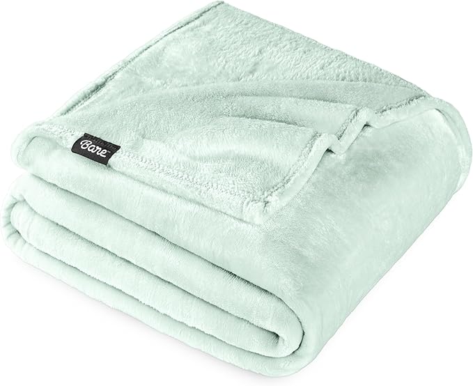 Bare Home Fleece Blanket - Full/Queen - Ultra-Soft Lightweight for Bed, Sofa, and Couch - Luxury Microplush - Cozy Warm Blanket (Full/Queen, Spring Mint)