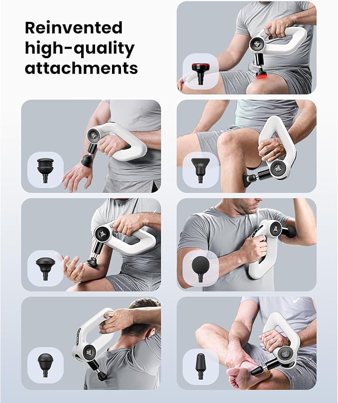 BOB AND BRAD D6 Pro Plus Massage Gun with Heat, Deep Tissue Percussion with 16mm Amplitude, Professional Muscle Massager Gun for Athletes, Quiet Electric Handheld Massager