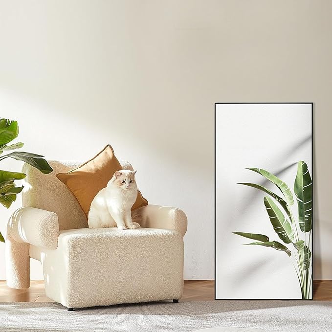 20x40 Inch Black Bathroom Mirror, Copper-Free Mirror, Aluminum Alloy Frame Vanity Mirror, Rectangle Wall Mounted Mirror for Bedroom/Living Room/Porch Horizontal or Vertical