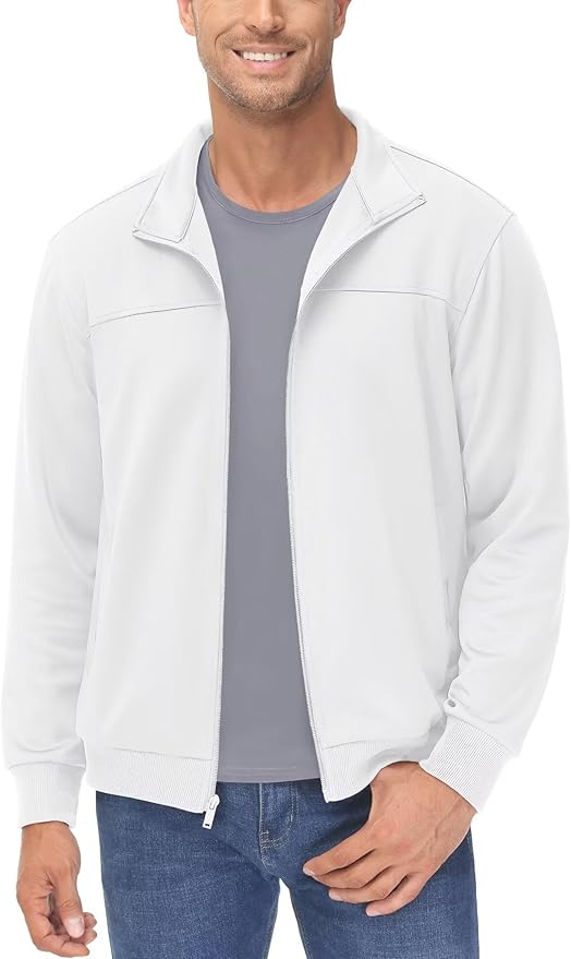 MAGCOMSEN Men's Track Jackets Lightweight Full-Zip Casual Coat Workout Running Athletic Active Jacket With Pockets