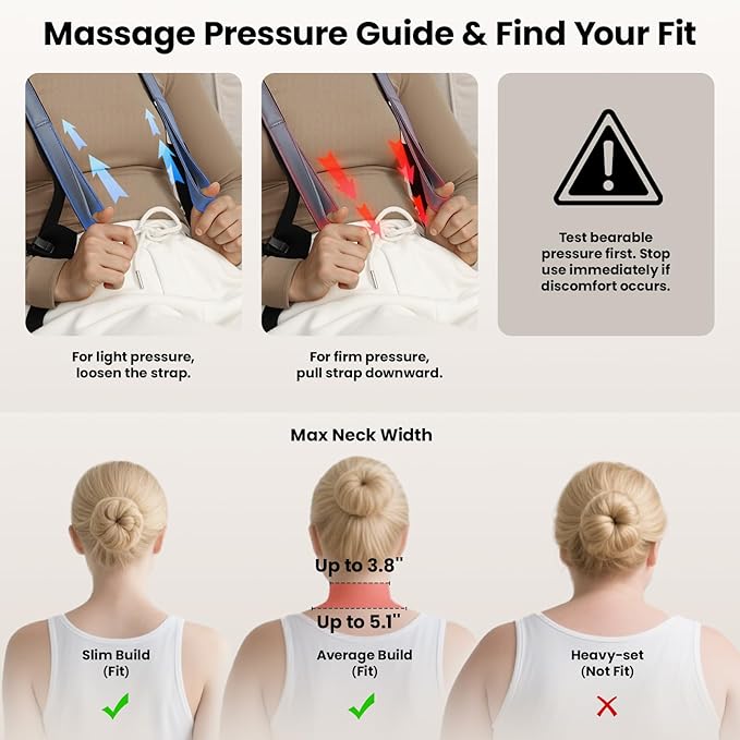 BOB AND BRAD Shiatsu Neck Massager for Pain Relief Deep Tissue with 4D Kneading, Soothing Heat, FSA Eligible/HSA Eligible, Light Weight Cordless Neck Shoulder Back Massager, Gift for Women Men Mom Dad