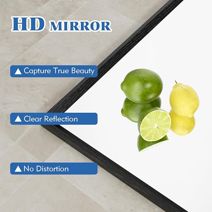 30x36 Inch Bathroom Mirror, Matte Black Framed Rectangle, 4MM Tempered Glass, Anti-Rust, Wall-Mounted Vanity Mirror for Bathroom &amp; Bedroom - Hangs Horizontally or Vertically