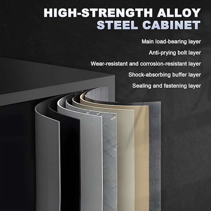 BONANO 4-6 Fingerprint Gun Safe, Long Gun Safes for Home Rifles and Pistols, Gun Cabinets for Rifles and Shotguns, Quick Access Dual Alarm Rifles Safe, Biometric Gun Safe, Stack On Gun Cabinet