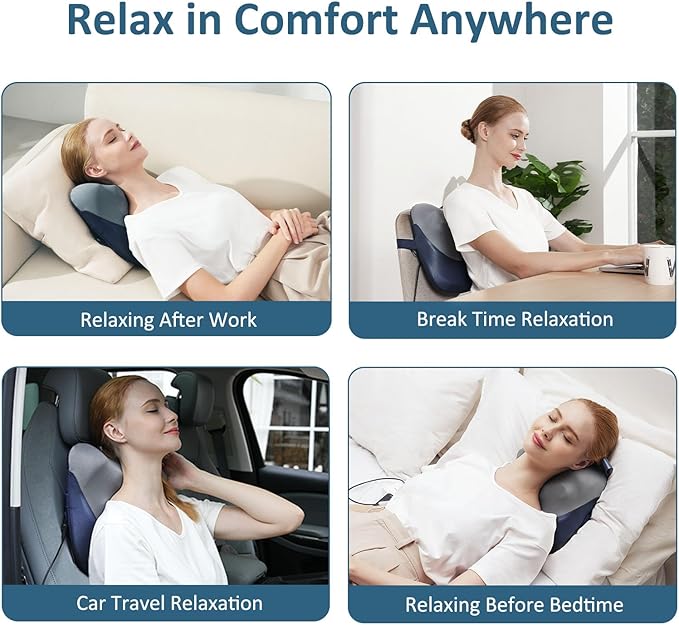 MOUNTRAX Shiatsu Back Massager with Heat, Gifts for Women Men, Back Massager for Pain Relief Deep Tissue, 3D Kneading Massage Pillow for Back