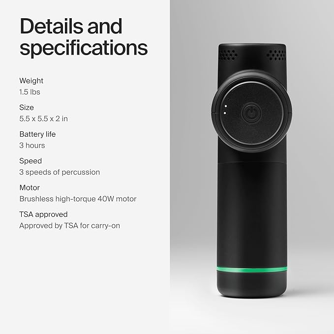 Hyperice |Hypervolt Go 2 Handheld Percussion Massage Gun Featuring Quiet Glide Technology, 3 Speeds, 2 Interchangeable Heads | Hypervolt Heated Head Attachment for All Hypervolt Models| Bundle