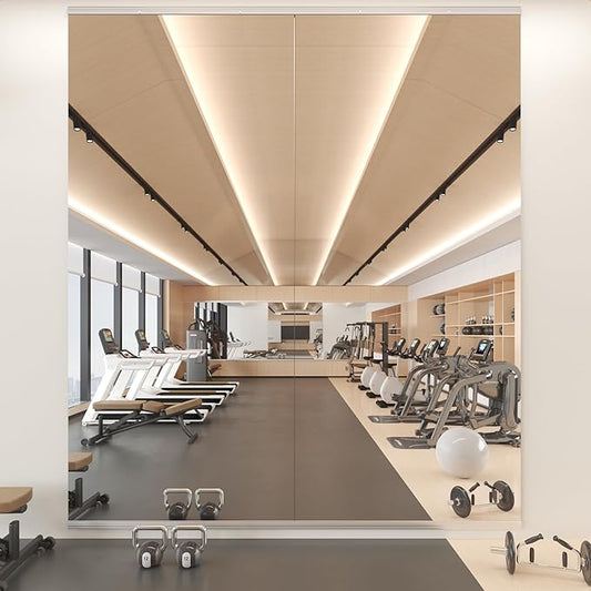 Gym Mirror, 79''x35'' 2PCS Mirrors for Home Gym Wall Large, Full Body Mirror for Yoga, Garage, Dance Studio, Anti-Rust, Tempered Glass,Frameless Rectangle Wall-Mounted Workout Mirrors