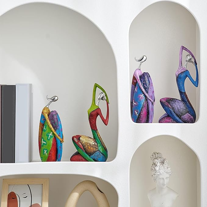 Octdays Art Female Sculpture Figurines, Abstract Woman Statue for Home Decor, Colorful Decorations for Living Room Shelf Office Cabinet Accents- A