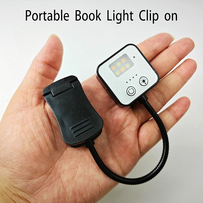 10 Pack Rechargeable Book Lights for Reading at Night in Bed, LED Book Light with Memory Function Lightweight Booklight Bulk Clip on Small Portable Travel Reading Lamps for Book Lovers USB Charging