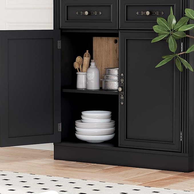 71.4" Tall Bookshelf with Drawers &amp; Cabinet, 5-Tier Floor Standing Bookcase with Storage Doors, Adjustable Shelves &amp; Metal Handles, 31.5" Wide Organizer for Home Office, Living Room