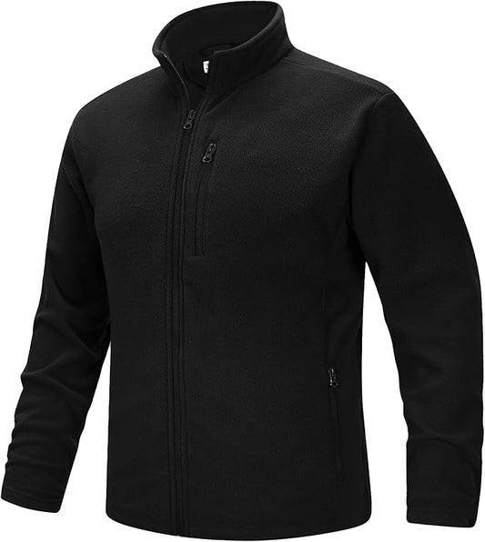 33,000ft Men's Full Zip Fleece Jacket Lightweight Warm Soft Polar Long Sleeve Jackets with Pockets for Winter Hiking Casual