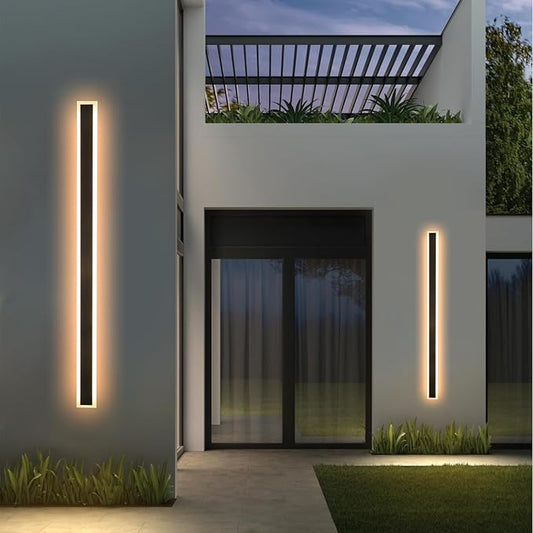 47 Inch Long Outdoor Wall Lights 3000K Black Exterior Light Fixtures Wall Mount Modern Porch Lights Sconce Long LED Modern Outdoor Wall Sconce for House Front Door