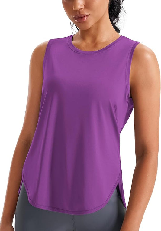 JOYSPELS Ice Silk Workout Tank Tops for Women Cool-Dry Sleeveless Loose Fit Yoga Shirts Athletic