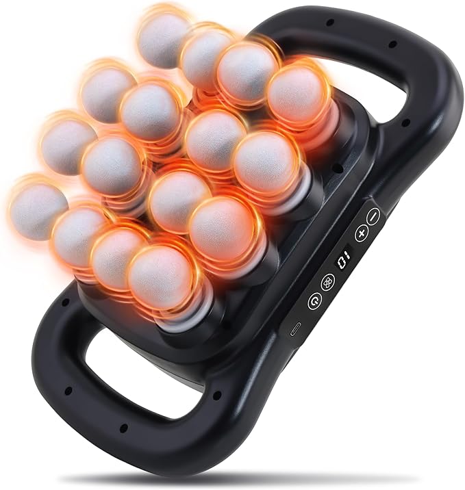 16-Head Massage Gun Set, Deep Tissue Percussion Massager, Electric Massage Tools with 9 Styles & Levels, Black