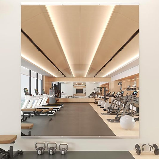 Gym Mirror, 63''x28'' 2PCS Mirrors for Home Gym Wall Large, Full Body Mirror for Yoga, Garage, Dance Studio, Anti-Rust, Tempered Glass,Frameless Rectangle Wall-Mounted Workout Mirrors