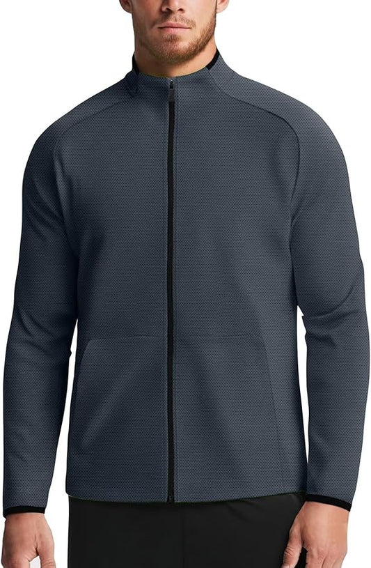 Zengjo Men's Track Jackets Full Zip Running Athletic Workout Lightweight Windproof Jacket with Zipper Pockets Quick Dry