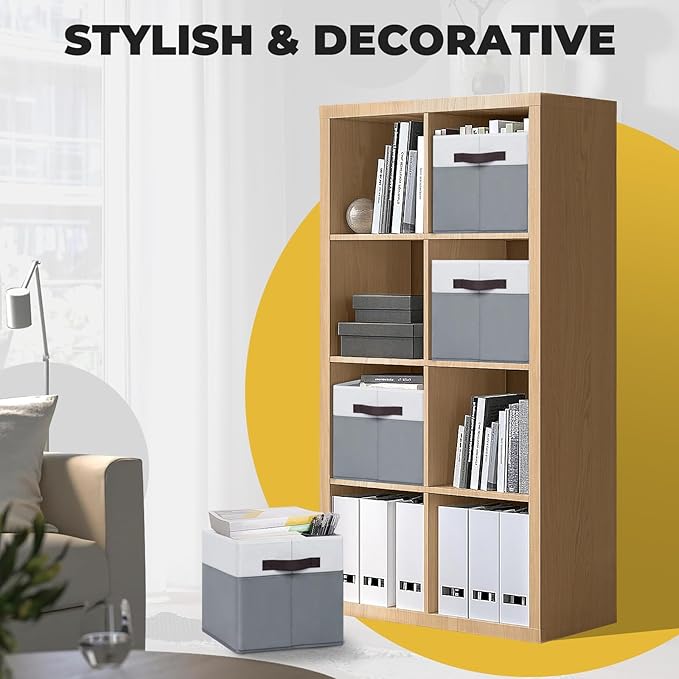 Criusia Storage Cubes for Cube Organizer - 13 inch Fabric Storage Bins for Organizing Clothes Toys Blanket -8 Pack Versatile Storage Baskets for Shelves/Storage and Organization for Bedroom RV Closet