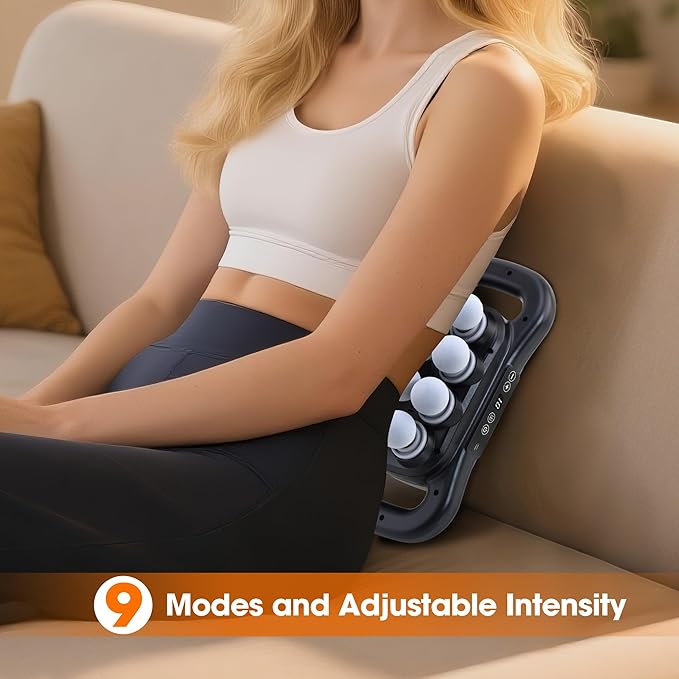 16-Head Massage Gun Set, Deep Tissue Percussion Massager, Electric Massage Tools with 9 Styles & Levels, Black