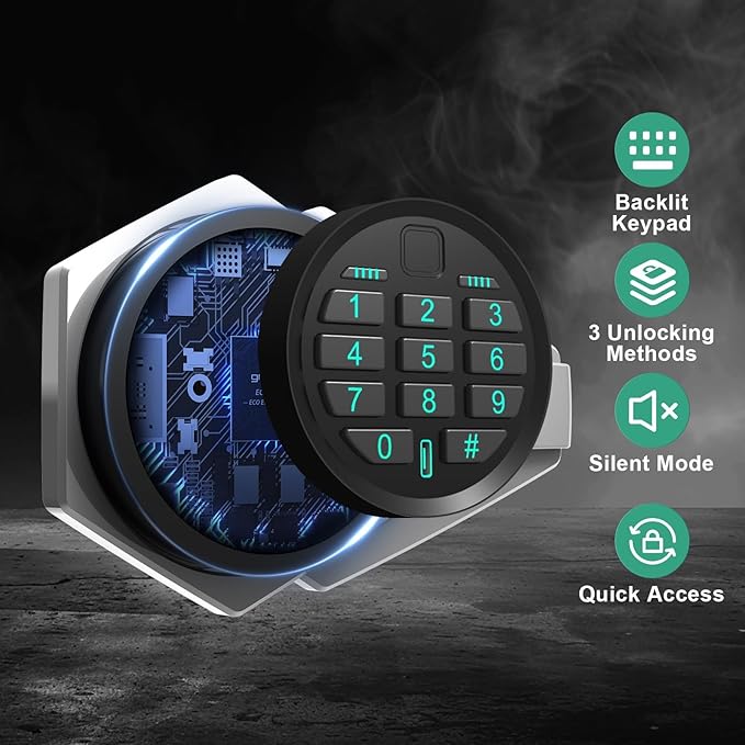 BONANO 10-12 Gun Safe for Rifles and Pistols, Gun Cabinets for Rifles and Shotguns, Quick Home Access Gun Safe, Dual Alarm & Mute Mode and Keypad Lock, Gun Safes with Removable Shelf and Rifle Rack