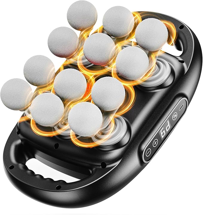 12-Head Massage Gun, Deep Tissue Back Massager with 9 Adjustable Intensities & 9 Modes, Electric Percussion Massager, Gun Tool for Back/Shoulders/Legs/Arms/Neck (12 Head)