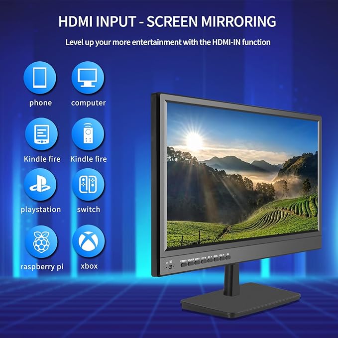 17 inch TV,Small HD Widescreen LED with Antenna,Digital ATSC Tuner-Free HD Local Channels,HDMI VGA USB Port,12 Volt Charger Cable/AC Power TV for Camping,Caravan and Kitchen