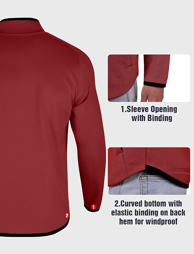 Zengjo Men's Track Jackets Full Zip Running Athletic Workout Lightweight Windproof Jacket with Zipper Pockets Quick Dry